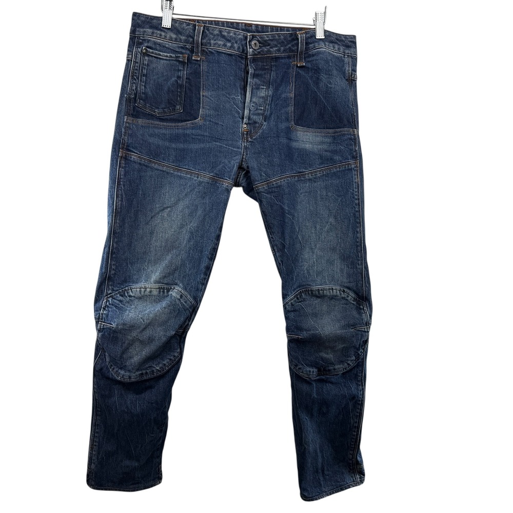 G-Star‎ Raw 5620 3D Slim Double Knee Jeans Mens Size 32x28 Blue Denim Button Fly